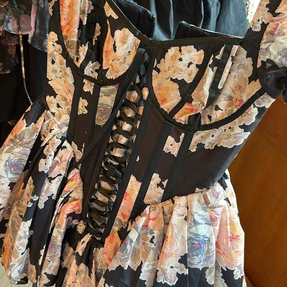 Floral Corset Dress with Lace-Up Back for Hannee - DO NOT BUY